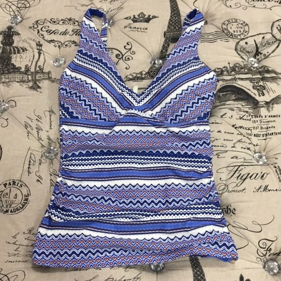 NWOT Sea Level Paneled Print Tankini Top - Picture 2 of 7